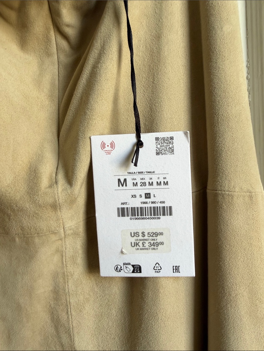 NWT ZARA 100% Goat Leather Suede Long Skirt Western Boho Sz M Limited Edition - Picture 6 of 15